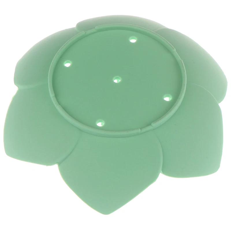 1pc Silicone Draining Soap Dish Soap Box Plate Lotus Shape Holder Portable Soap Dishes anti-skid soap tray Bathroom Accessories