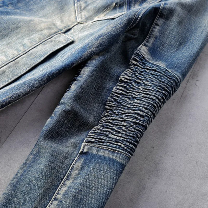 Осень новая джинсовая куртка мужская Подростковая тонкая куртка на молнии со стоячим воротником уличная винтажная модная Байкерская мотоциклетная куртка M-3XL