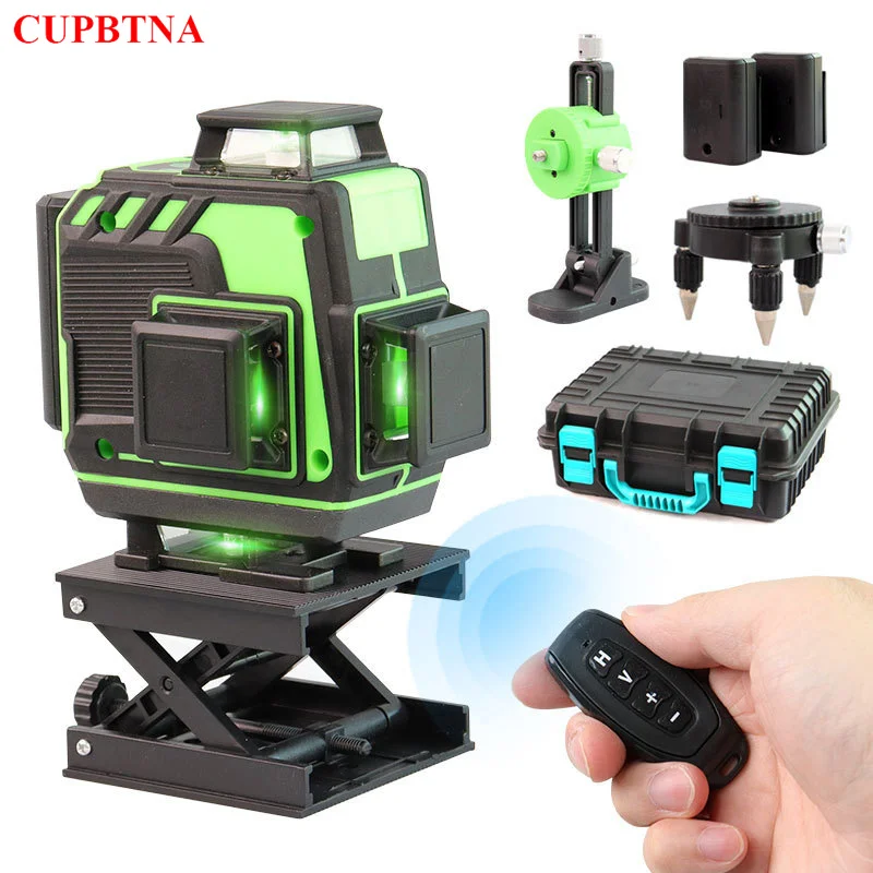 CUPBTNA Лазерный уровень 4D 8/12/16-строчный мощный цифровой дисплей с зеленым светом 360