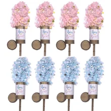 revelacion de genero de bebe Suministros de fiesta para niño o niña, confeti de empuje, color azul y rosa, decoración para bebé, 4 unids/paquete