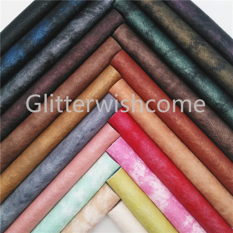 Glitterwishcome 21X29 см A4 Размер винтажная искусственная ткань, металлизированная Синтетическая кожа ткань искусственная кожа листы для бантов, GM579A