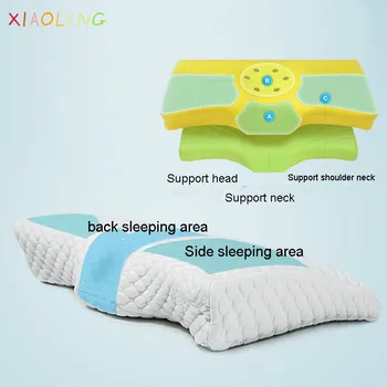 

1 PC Memory Foam Bedding Pillow Neck Protection Slow Rebound Memory Foam Butterfly Shaped Pillow Health Cervical Neck Cushion