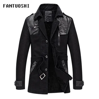 

mens coats and jackets Fashion Trench thick Coat New Autumn And Winter Brand Casual Single-breasted Overcoat Cotton warm jackets