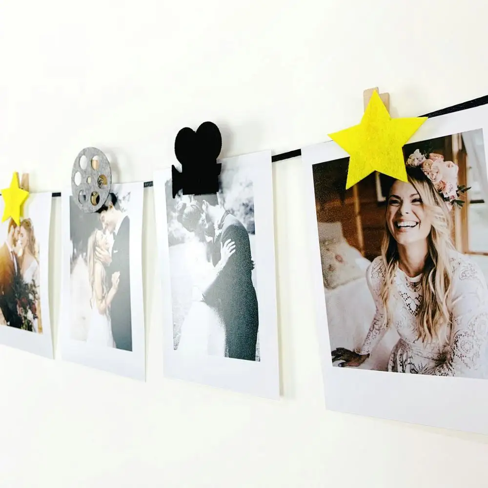 Hollywood Movie 3 Meter Felt Flag Birthday Party Photo Clip Banner Decoration Banner Bunting