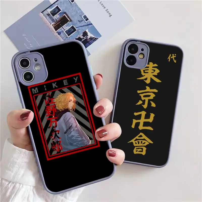 Чехол для телефона с аниме Токио мстители iphone 13 12 11 xr xs x 7 8 pro max светло-серый мягкий