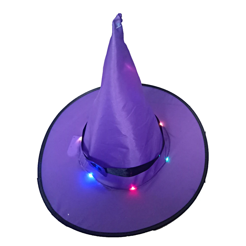 Фиолетовый Halloween Led Witch Hat Halloween Costume Accessory Party Props Lighting Hat - Цвет: Фиолетовый