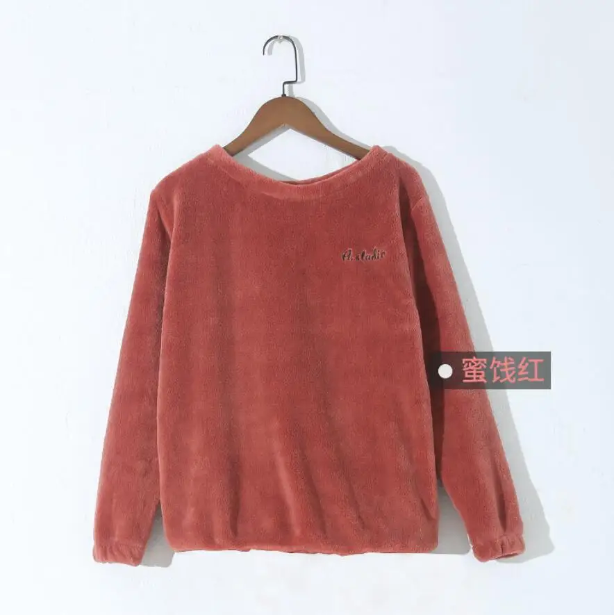 Tops-Red Зимние фланелевые длинные штаны для сна; Толстая Теплая Повседневная Домашняя одежда; повседневные пижамные брюки; мягкие свободные брюки; одежда для сна - Цвет: Tops-Red
