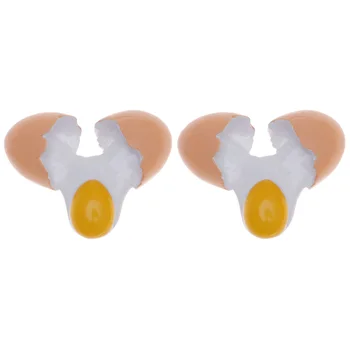 

2PCS Simulation Cracked Egg Fridge Magnet Resin Refrigerator Sticker Realistic Food Fridge Magnet for Home Kitchen