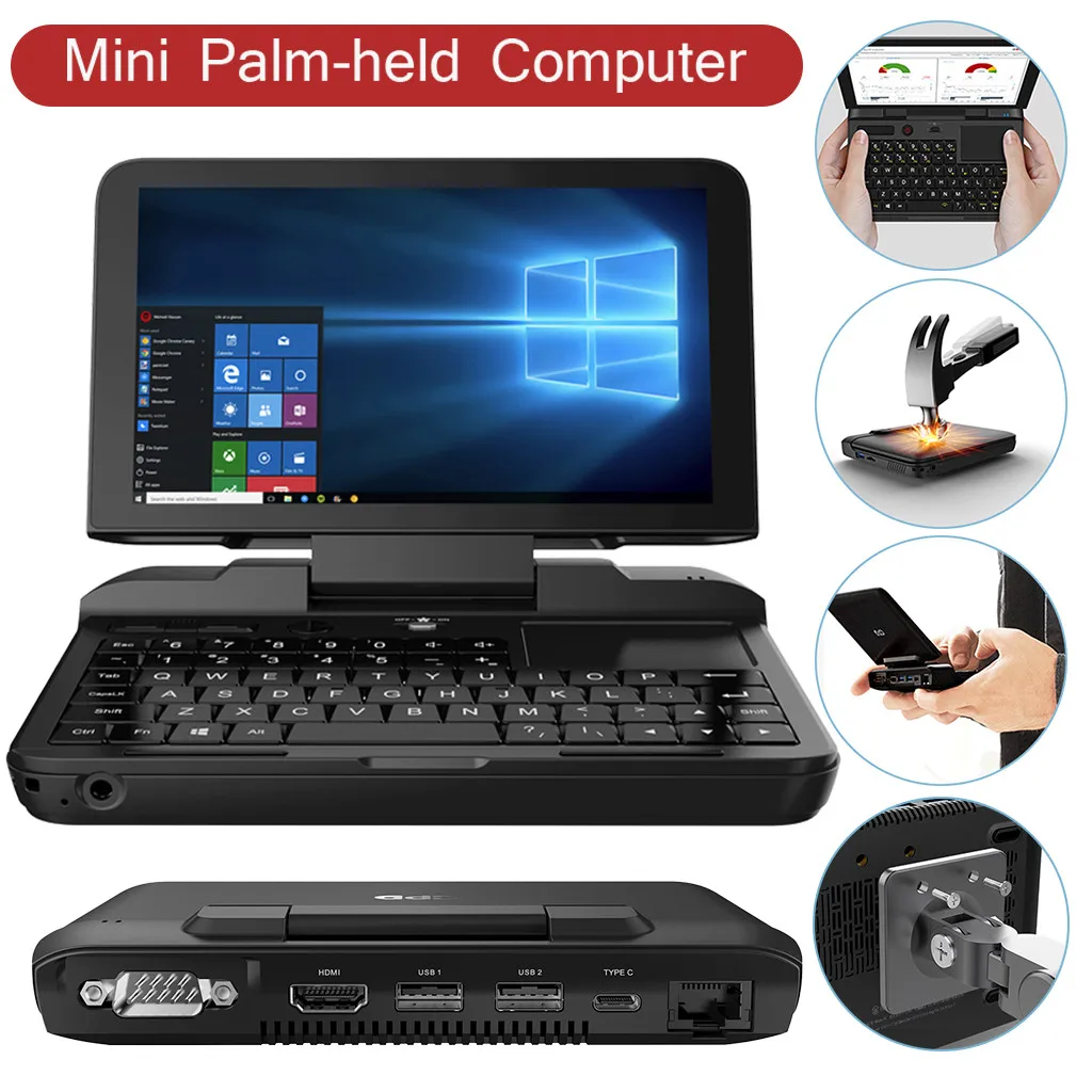 

free shipping Hot Selling GPD Micro PC Windows 10 Pro 8GB RAM 128GB ROM Mini laptop pocket Notebook Computer Purchasing