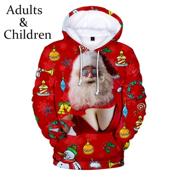 

Popular Christmas 3D man woman new hoodie children's pullover autumn winter Christmas Harajuku red boys girls fashion sweatshirt