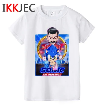

Kawaii Sonic The Hedgehog Print Children T Shirt Kids Boys Girls Sonic Funny Cartoon Tshirt Cute Fashion T-shirt Summer Top Tees
