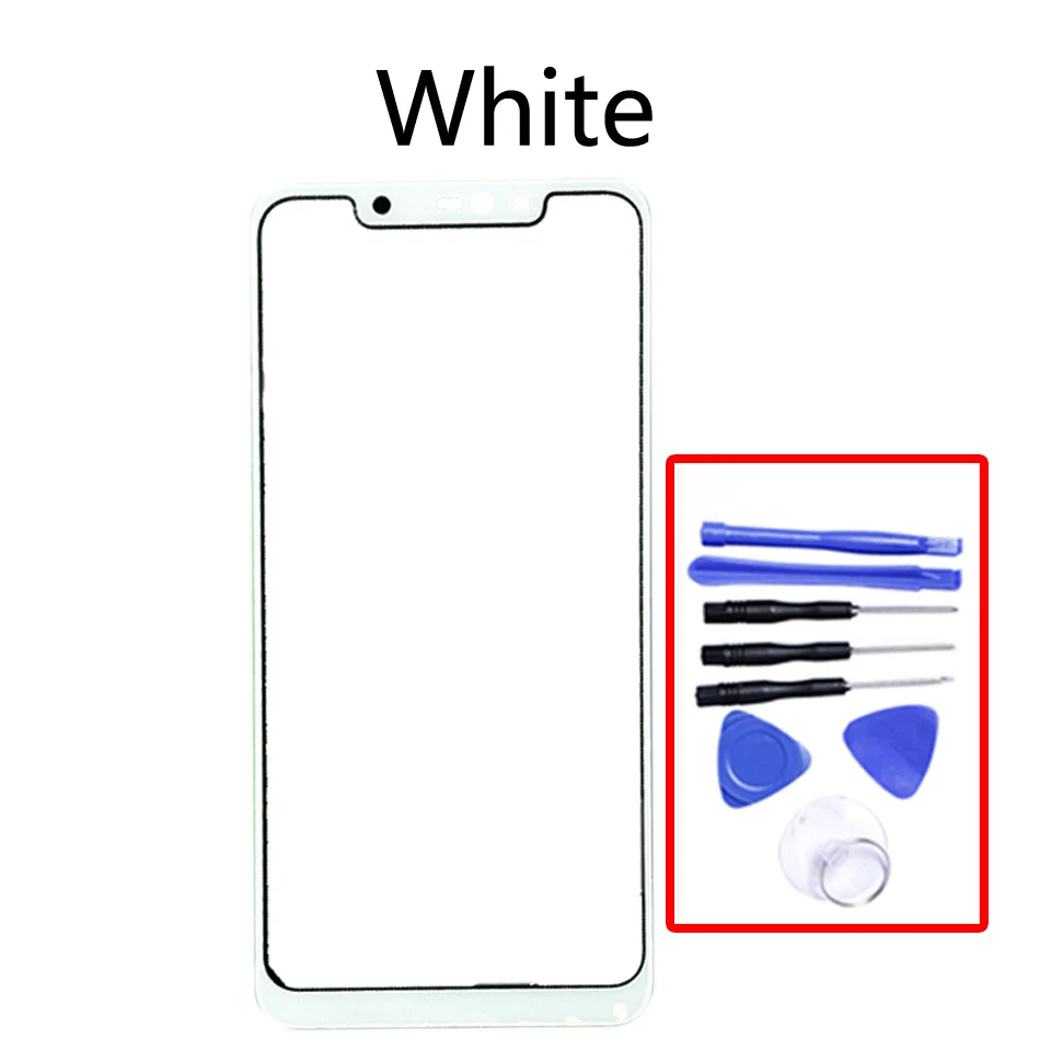 6,2" сенсорный экран для Xiaomi Redmi Note 6 Pro \ Note6 Pro сенсорный экран стекло передней панели объектив внешнее стекло ЖК-дисплея - Цвет: White-With tool