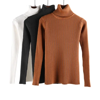 

Jocoo Jolee Women Thick Turtleneck Sweater High Elasticity Knitted Pull Sweater Female Soft Warm Pullover Femme Solid Tops