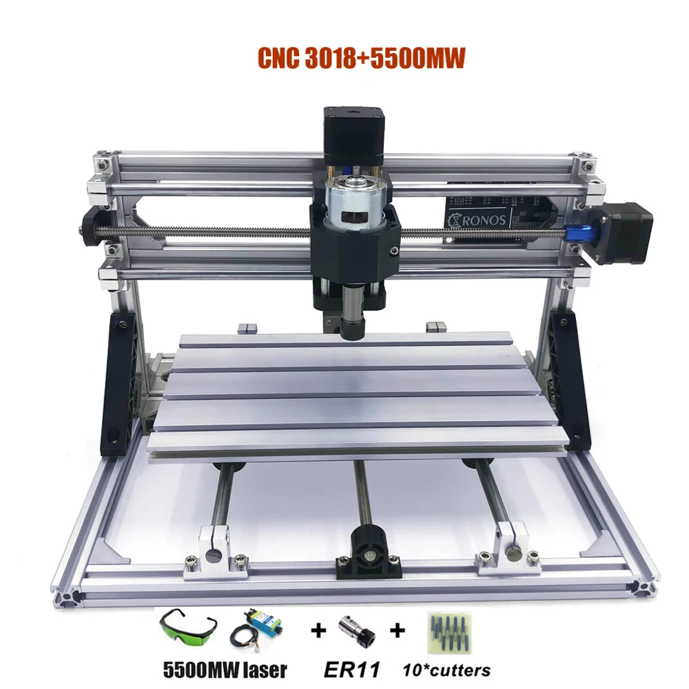 Новая модель маршрутизатора CNC 3018 USB лучше синие лазеры 500 МВт/2500 мвт/5500 МВт/15 Вт лазер DIY CNC3018 PRO Машина - Цвет: with 5500mw laser