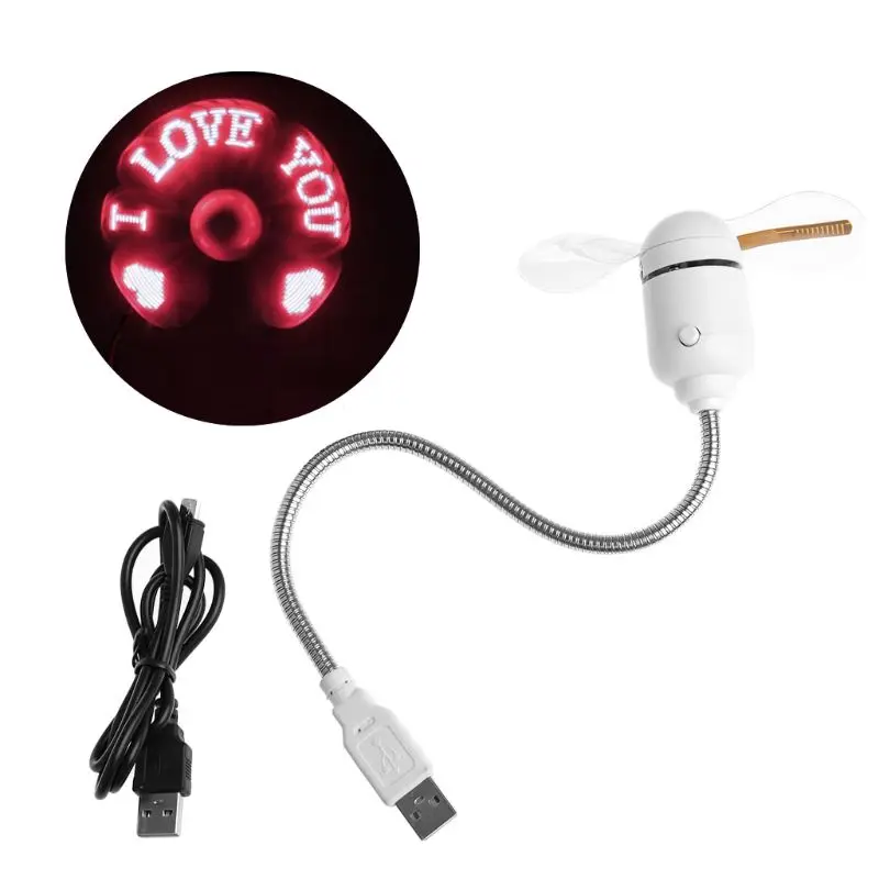 USB СВЕТОДИОДНЫЙ светильник гибкий Вентилятор охлаждения DIY Программа Editable сообщение для портативных ПК 4XFB