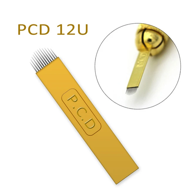500pcs 12U 500 шт. игла для микроблейдинга 12 pin pcd Lamina Tebori 12 Жесткий гибкий микроблейдинг 12 коническая плоская постоянный макияж - Габаритные размеры: 500pcs 12U