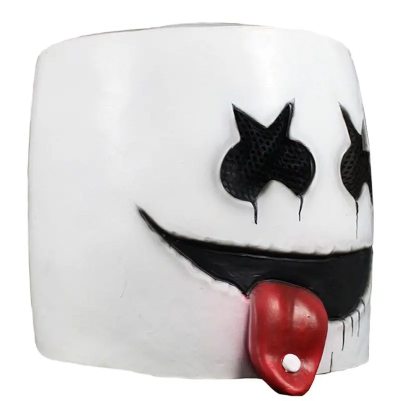 Хэллоуин страшная маска DJ Marshmello с языком искусственный костюм реквизит для