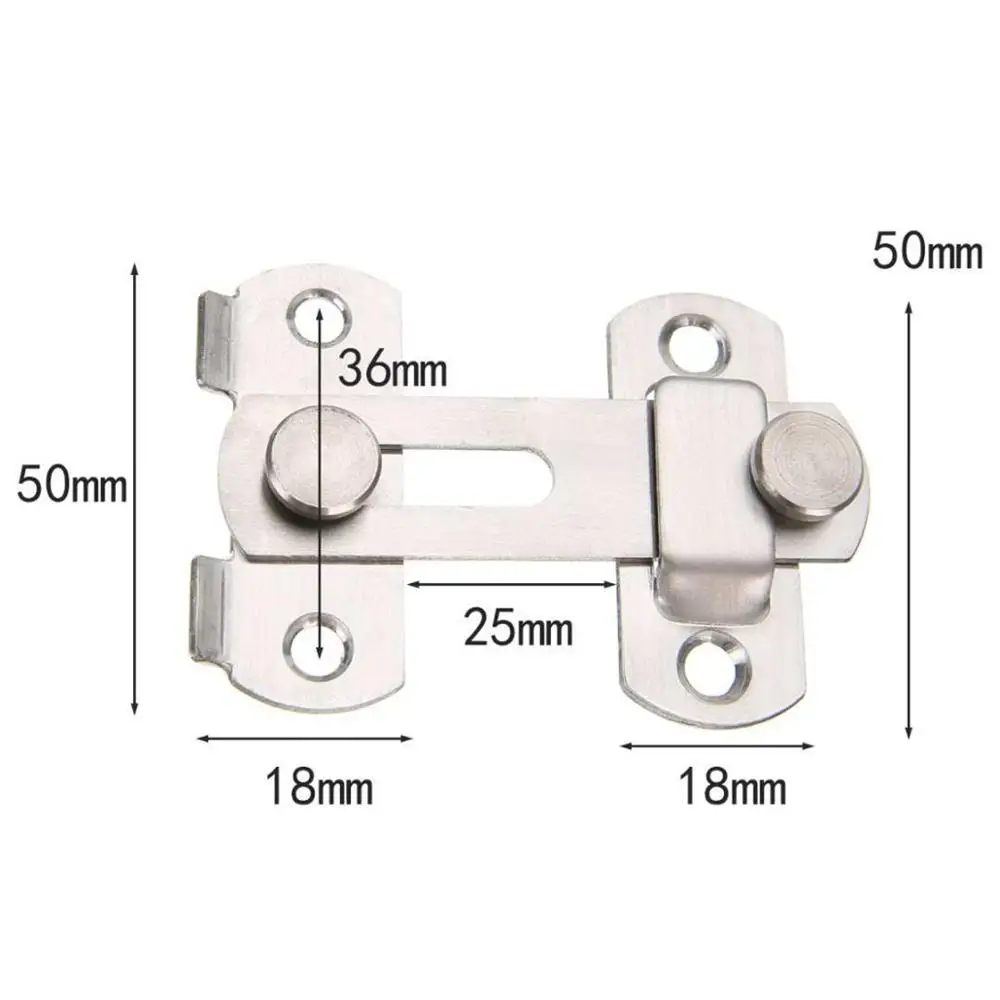 Mayitr 1set Guard Latch Bolt and 4 Screws Sliding Door Lock Handle Stainless Steel Door Latch Home Safety Chain Accessories