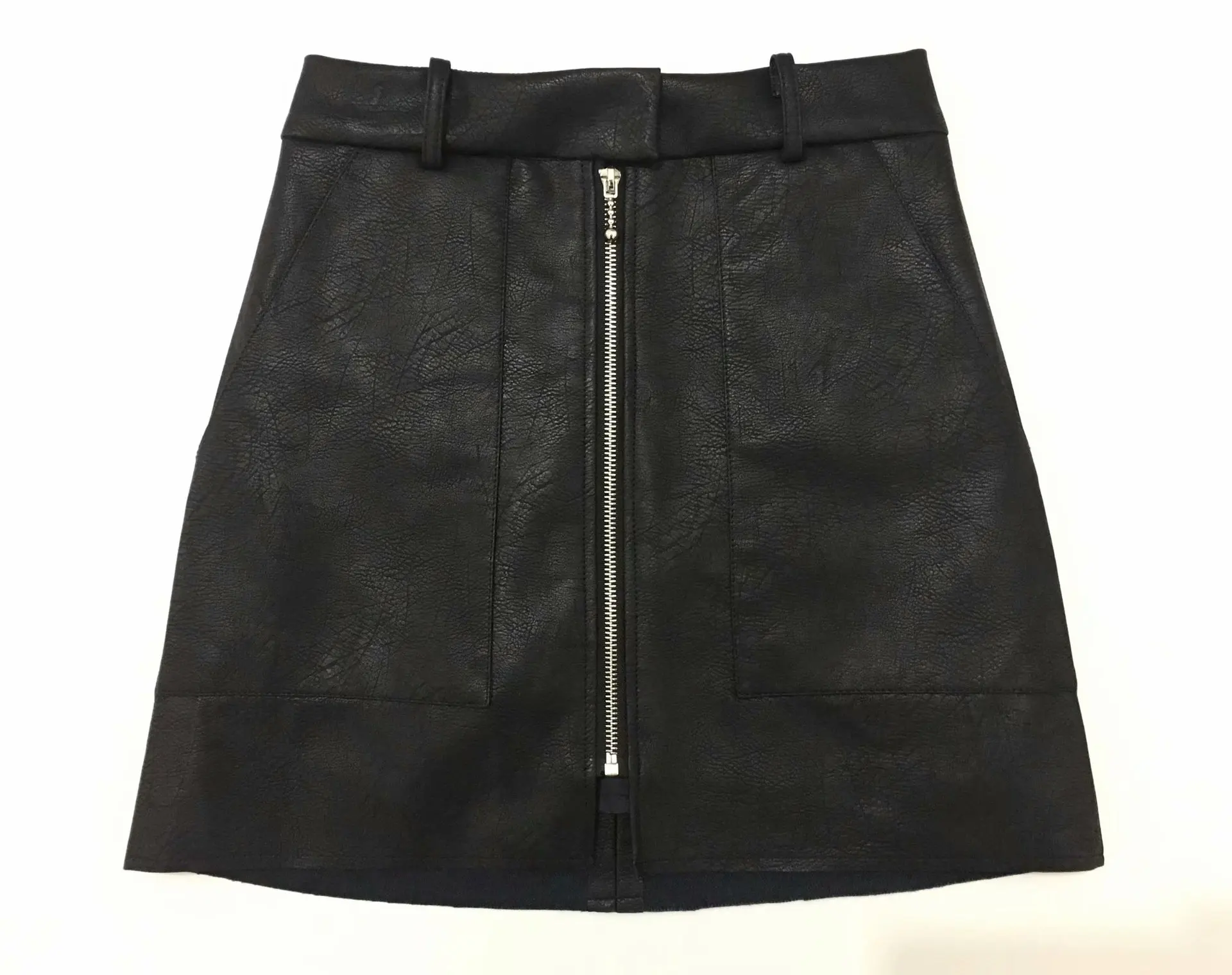 

Europe And America 2019 Autumn New Style PU Leather Zipper Design Sheath Versatile Skirt Short Skirt Women's A5esq002