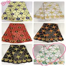 Африканская кружевная ткань вышитые нигерийские кружева ткань для невесты высокое качество Тюль кружевная ткань для женского платья HS01