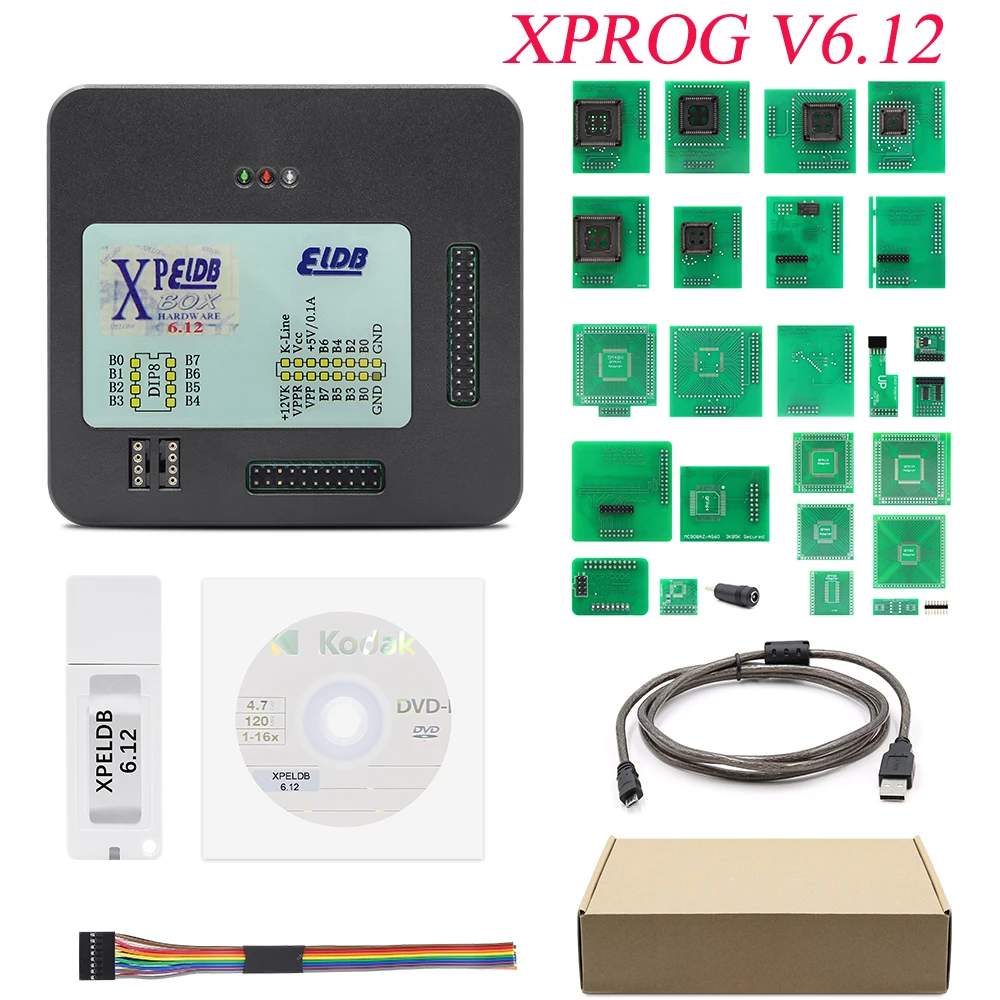 XPROG V6.12 добавить новое разрешение V5.74 V5.84 X-PROG М Полный Адаптеры металлический ящик XPROG-M ECU программист инструмент X Prog M V6.12 ключ - Цвет: Newest XPROG  V6.12