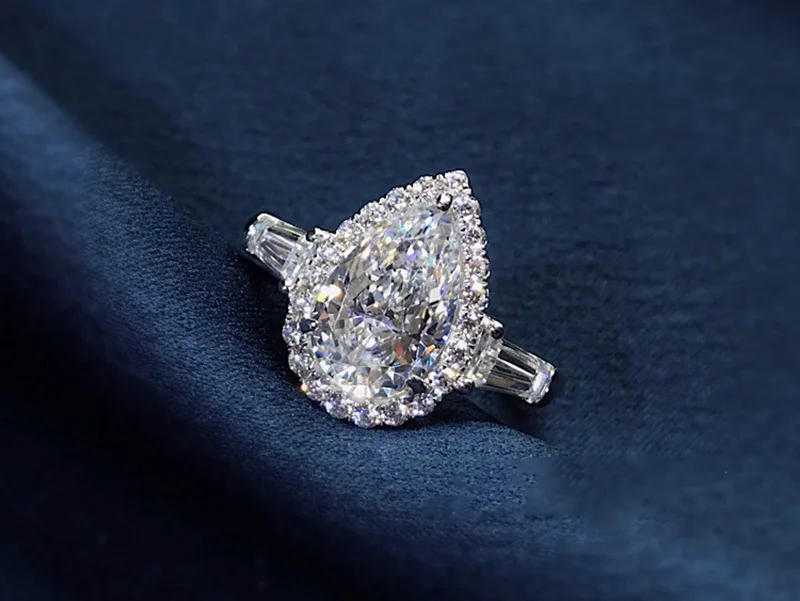 18K золото 2ct D Цвет VVS1 Moissanite кольцо обручальное кольцо с национальным сертификатом H1-13