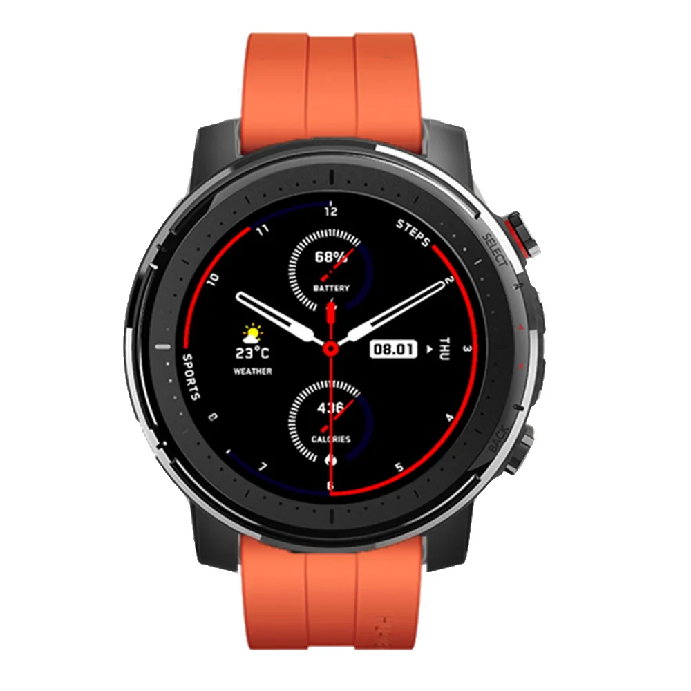 FIFATA 22 мм яркие силиконовые часы ремешок для Xiaomi Huami Amazfit Stratos 3/2/GTR Смарт часы замена браслеты - Цвет: Оранжевый