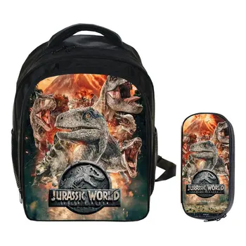 

Dinosaur World Backpack Animal Anime Jurassic Dragon School Bags Toddlers Boys Girls Teenager Mochila Gift Bolsa