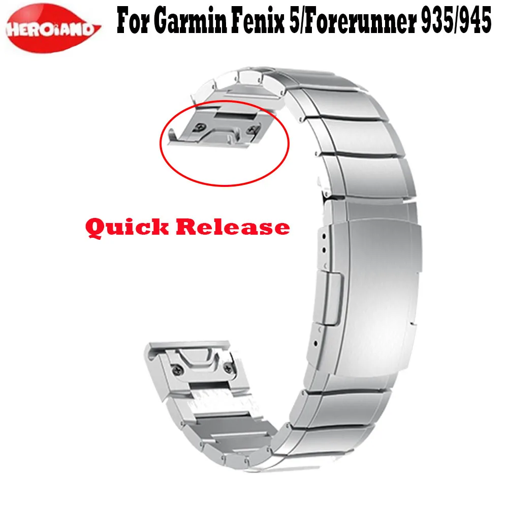 

22mm Watchband For Garmin Forerunner 935/945 Strap for Garmin Fenix 5/5 Plus Watch Quick Release Stainless steel Link Wrist