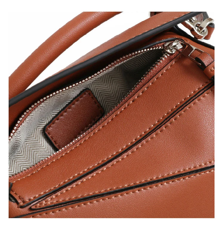Женская сумочка, роскошный стиль, натуральная кожа, Геометрическая мягкая женская сумка на плечо, Лоскутная винтажная женская сумка-мессенджер