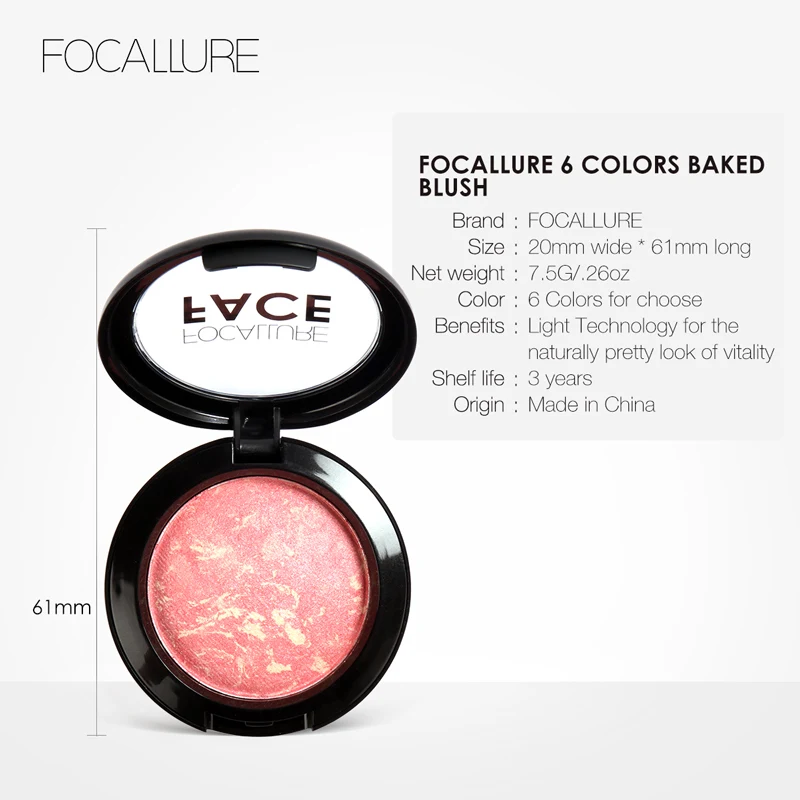 Косметика focallure Румяна высшего качества профессиональная щека 6 цветов