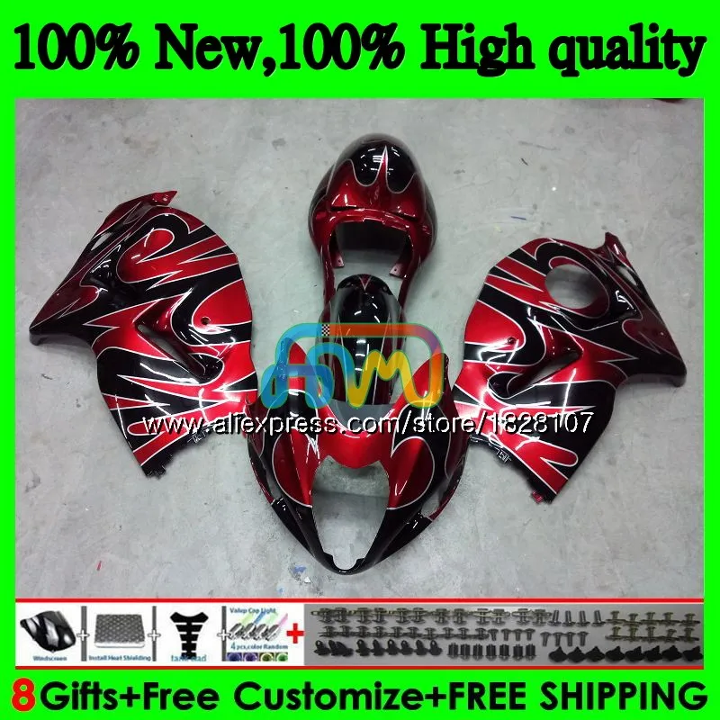 GSXR 1300 для SUZUKI Hayabusa GSXR-1300 2002 Красный Пламя 2003 2004 2005 2006 2007 49BS. 127 GSXR1300 96 02 03 04 05 06 07 обтекатель