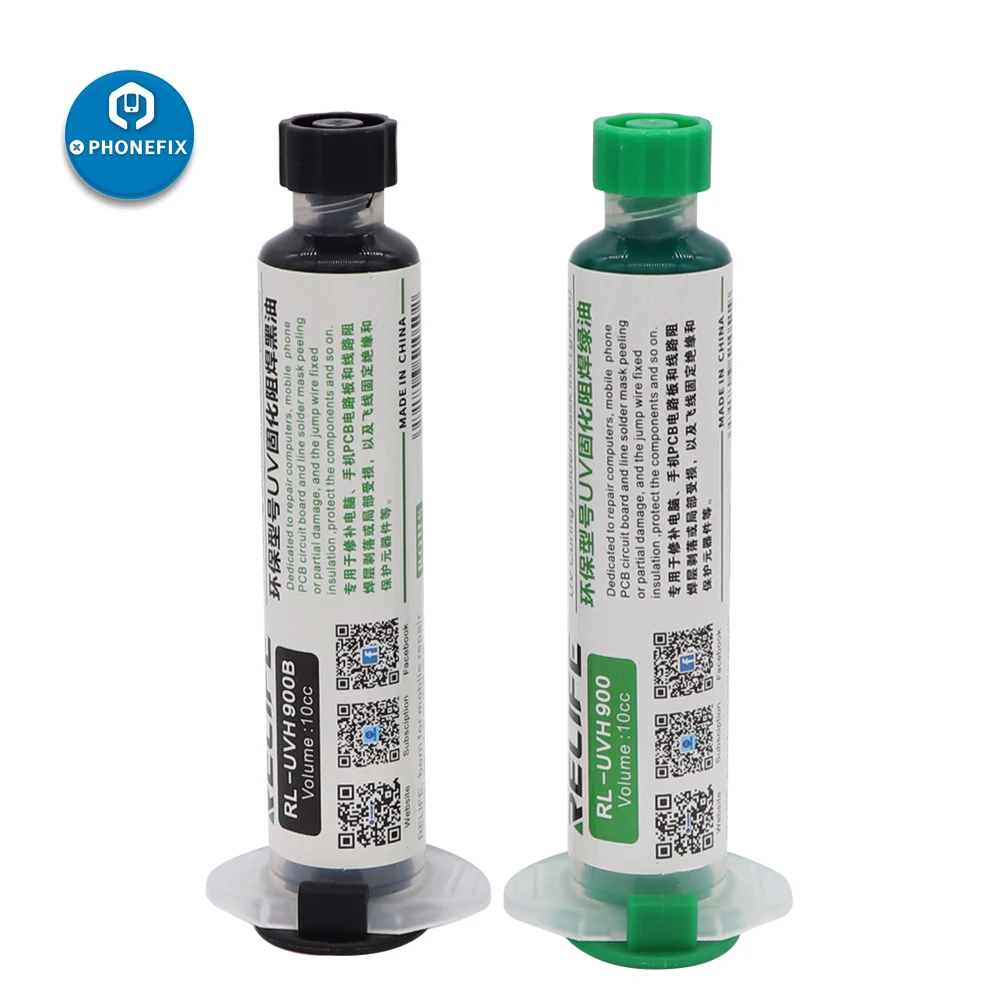 Relife RL-UVH900 Black Oil Green UV Solder Mask Ink Repair for iPhone BGA Soldeing Paste Welding Fluxes | Инструменты