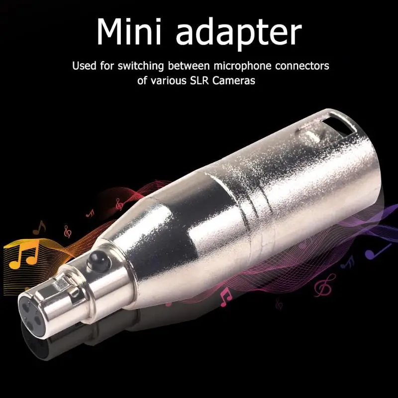 Mini XLR 3pin Female to XLR 3pin штекер адаптера для микрофона