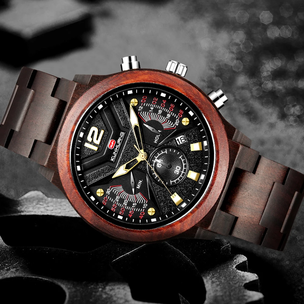 Часы наручные мужские деревянные персонализированные брендовые роскошные