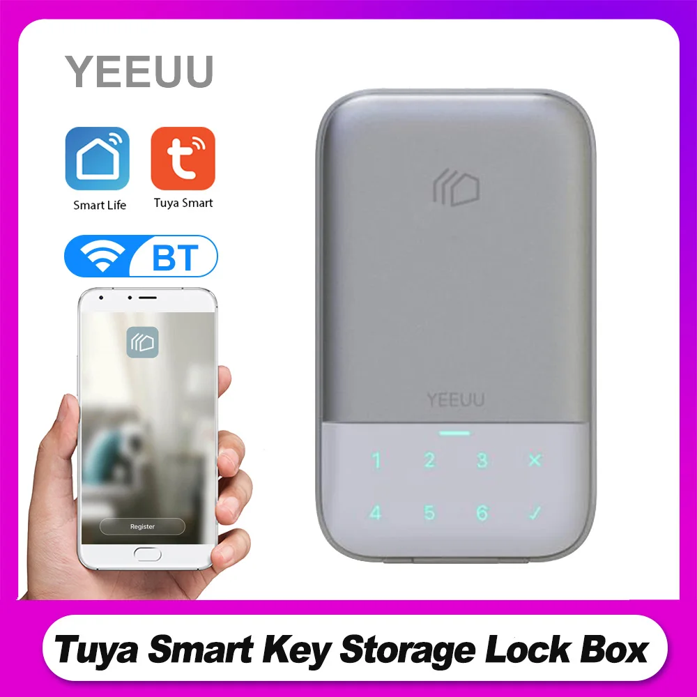 Caja de almacenamiento de llaves inteligente Tuya, caja de seguridad inalámbrica con contraseña, aplicación remota, Control de aleación de aluminio, resistente a la intemperie