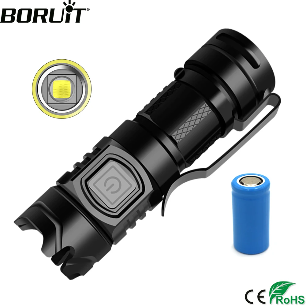 BORUiT супер яркий светодиодный фонарик SST40 1600LM USB Перезаряжаемый фонарь IPX6 EDC Мини
