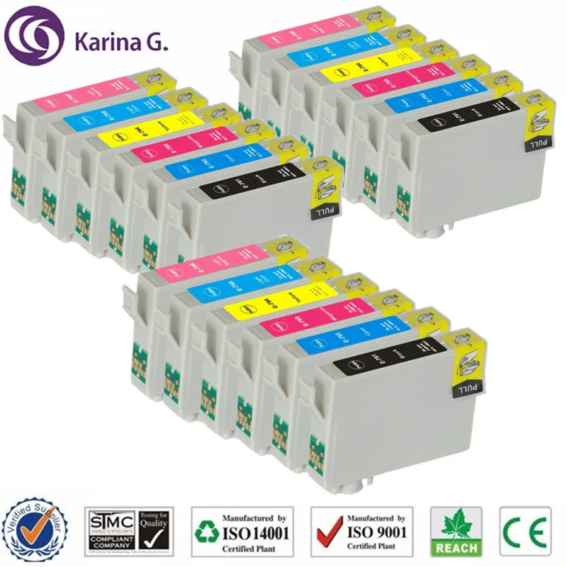 

Совместимый картридж с чернилами 18X T0791-T0796, подходит для EPSON Stylus Photo P50 1500W Stylus Photo 1400 и т. д.