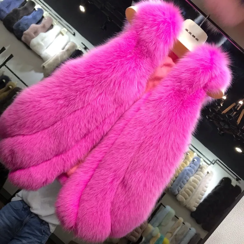 Женский меховой жилет FXFURS короткий из натурального меха лисы зимняя верхняя