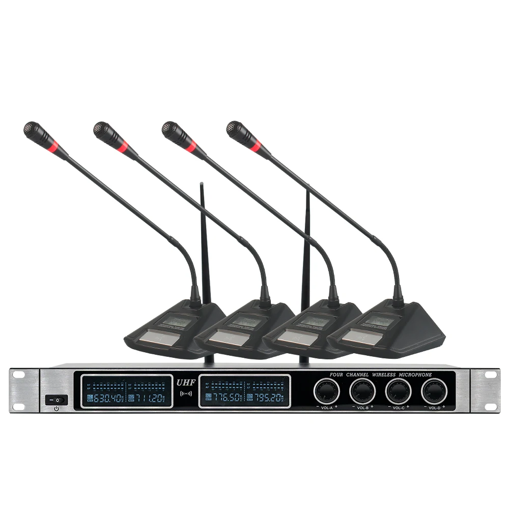 

Professional wireless microphone system 4-channel conference wireless microphone conference room speech microphone
