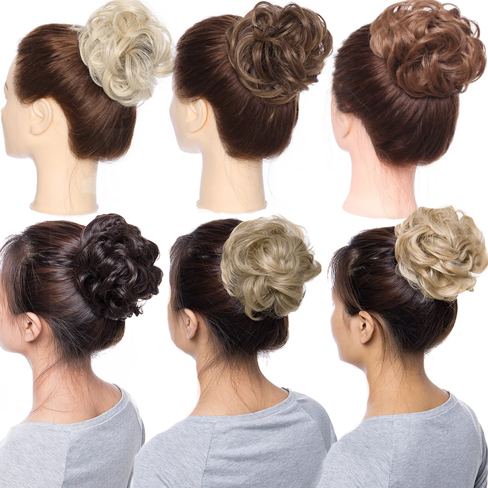 BENEHAIR Synthetic Messy Bun Scrunchy Hair Bun Fake Hair Women Chignon Elastic Hair Band Hairpieces For WomenUpdo Donut Chignon