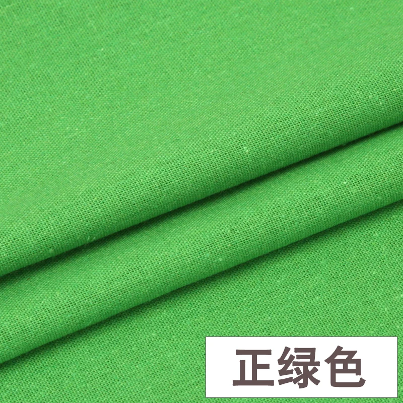green Хлопчатобумажная льняная ткань мягкая дышащая DIY Материал шитье для тонкой летней одежды украшение дома ткань 140*50 см - Цвет: green