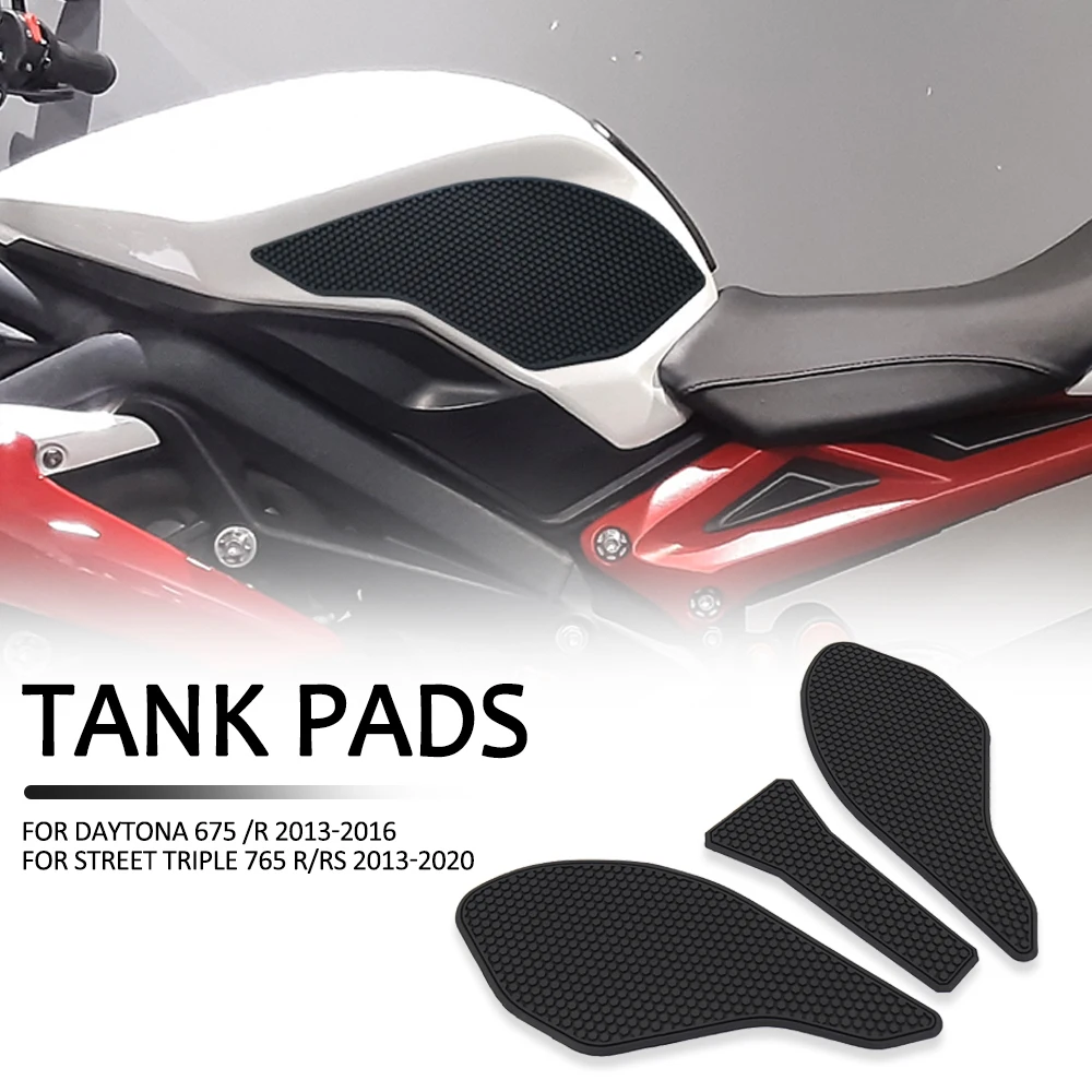 Motorcycle Anti-slip Tank Pads Sticker Side Gas Knee Grip Traction Pads For DAYTONA 675 /R For STREET TRIPLE 765 R/RS 2013-2020