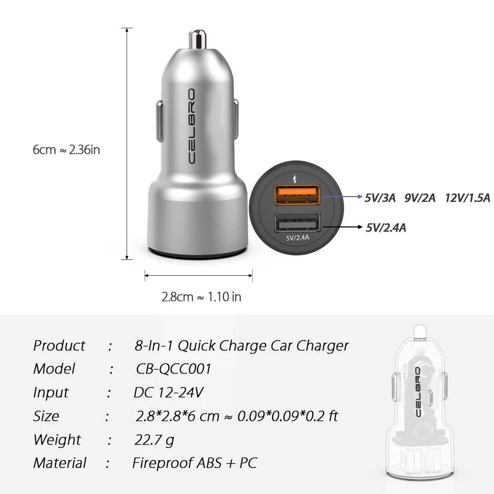 Автомобильное зарядное устройство Quick Charge 3 0 Dual USB автомобильное мобильный