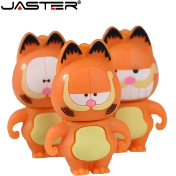 

JASTER Cartoon Mini Garfield Cat USB 2.0 Flash Drive 4GB 16GB 32GB 64GB Portable Key USBMemory Stick Pendrive External Storage