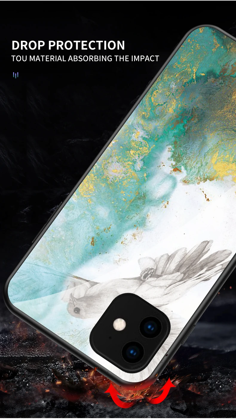 20 шт./лот мрамор Силикон+ стекло Дизайн чехол для iphone 6 7 8 X XR XS Max 6 7 8 plus 11Pro Max защитный чехол
