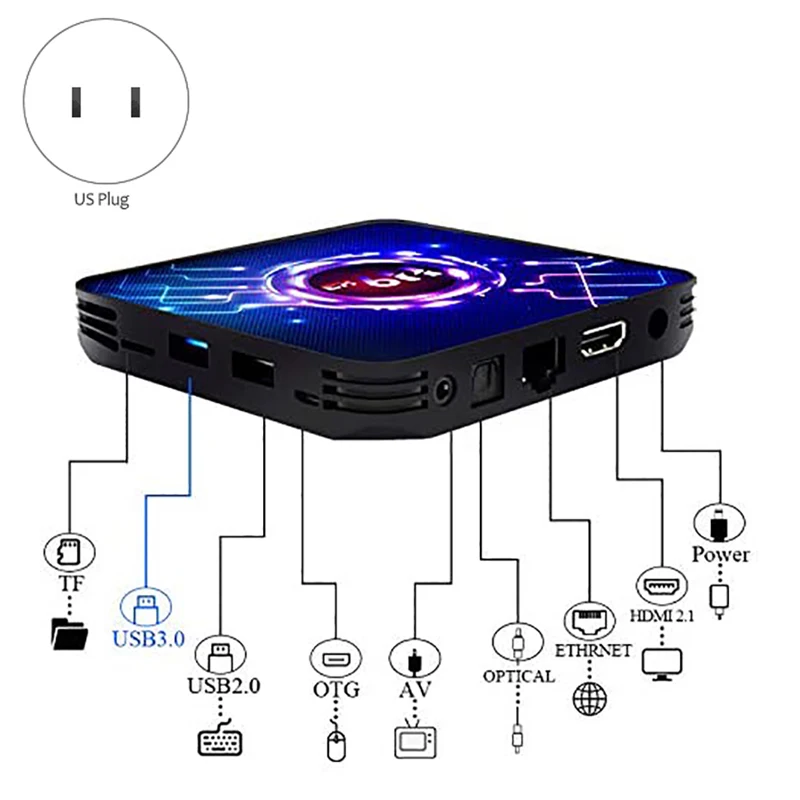 ТВ приставка H9 X3 S905X3 4 + 32 ГБ Android 9 0 8K сетевой плеер|ТВ-приставки и медиаплееры| |