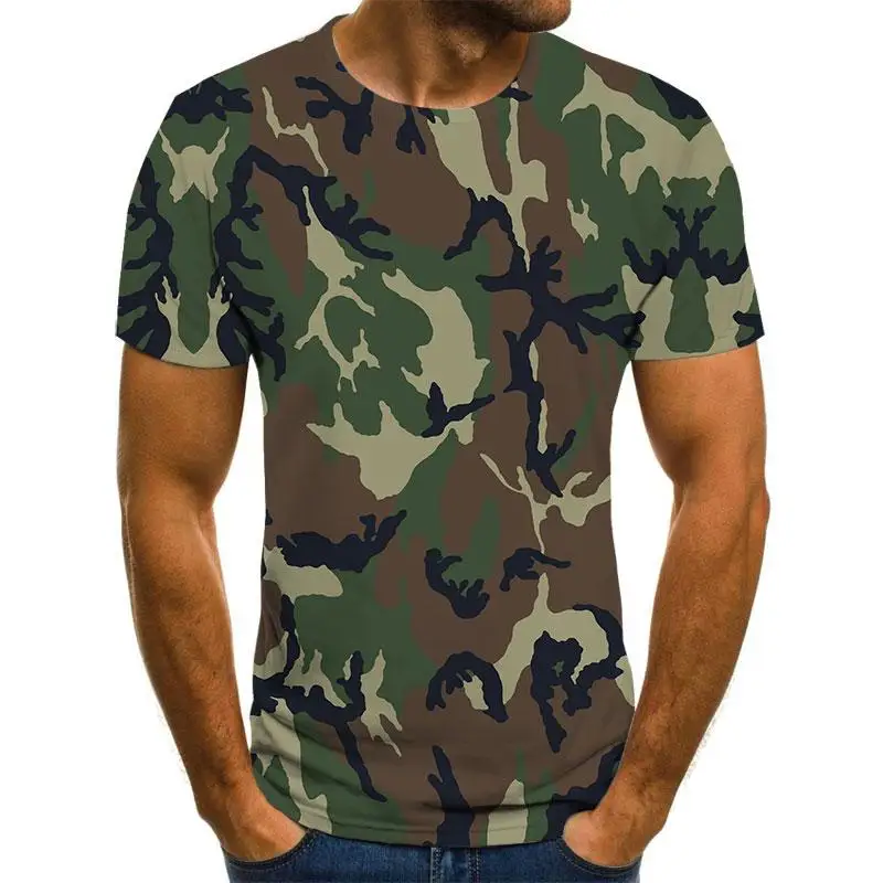 3D Camouflage T shirt Army Green Blue 