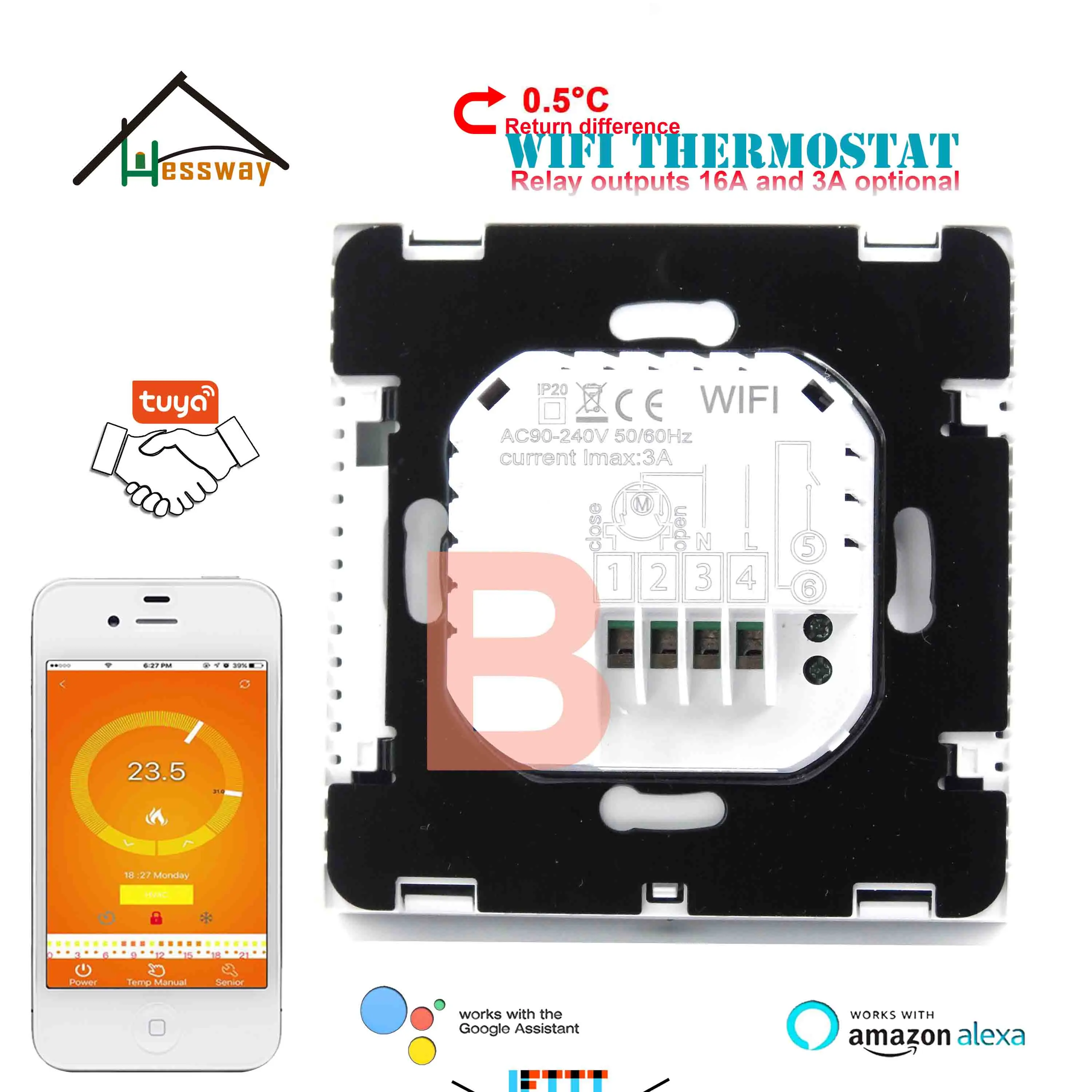 Экономичный терморегулятор HESSWAY для TUYA IVR 0 5 °C регулируемый термостат подогрева
