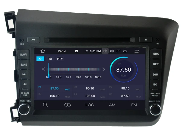 RUISO 4g+ 64g 8-Core автомобильный DVD плеер Android 9,0 для HONDA NEW CIVIC автомобильный мультимедийный DVD Авто Радио Стерео 1080P GPS wi-fi DVR dab obd ips